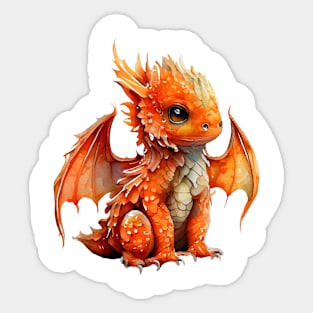 Orange baby dragon Sticker